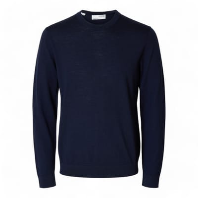 Trui Selected 16094647 TRAY MERINO CREW.-NAVY BLAZER