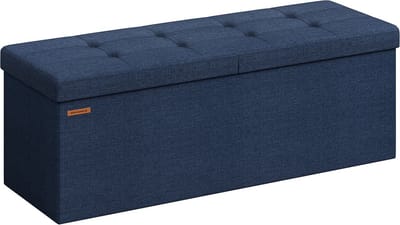 Bank – Met opbergruimte 38 x 110 x 38 cm nachtblauw