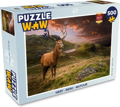 Puzzel Hert - Berg - Natuur - Legpuzzel - Puzzel 500 stukjes