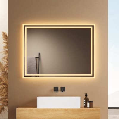 EMKE Spiegel met Verlichting - 3000K/6500K - Mechanische Knop - 60x80 cm - Anti Condens - Badkamerspiegel Mechanisch