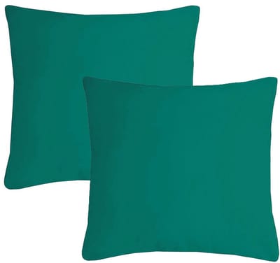 Stof Textile sierkussen Nelson - 2x - emerald groen - 40 x 40 cm - bank kussens - zitkussens - binnen/buiten - polyester