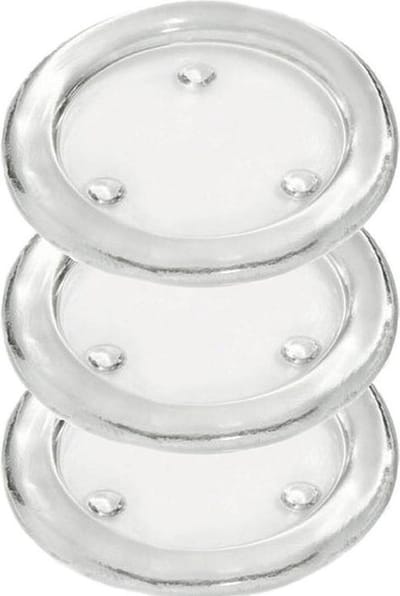 Ronde kaarsenhouder/kaars onderzetter - 3x - glas - 14 cm - voor stompkaarsen tot Dia 12 cm