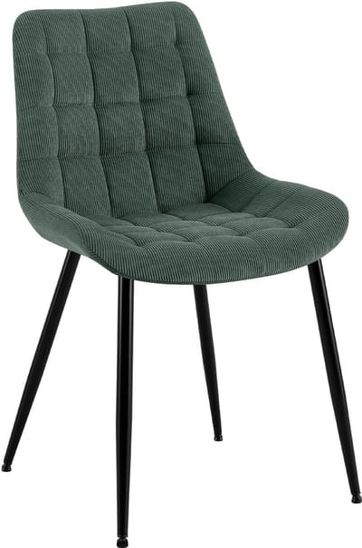 CLP Sardna Eetkamerstoel - klassiek - metalen frame - corduroy - Ribstof/groen