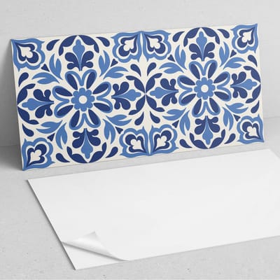 Coloray Wandpanelen Zelfklevend - Decoratief bloemenpatroon PVC Wandpaneel - 100 cm x 50 cm - Blauw Wandbekleding Zelfklevend - 1 stuk - Mozaïeken Wandpanelen Zelfklevend - Wandpaneel Keuken - Wandpanelen Badkamer