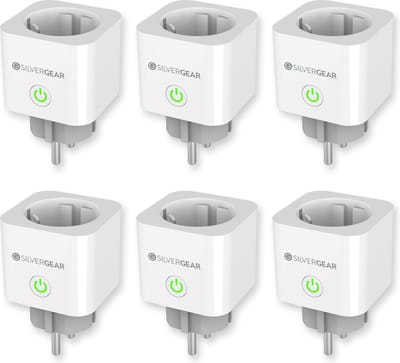 Silvergear Slimme WiFi Stekker - Timer, Schakelaar & Energiemeter x6