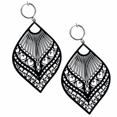 Klem oorbellen -Shiba-Zwart-geen gaatje-Charme bijoux