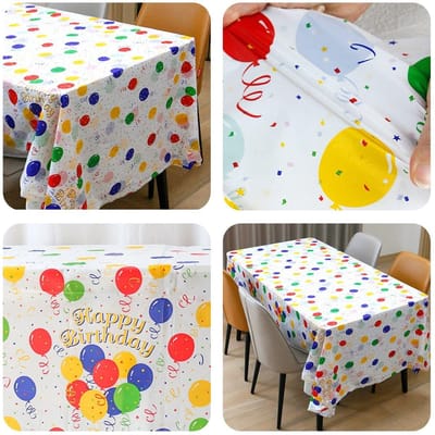 Dailygoods- Tissuepapier 24 Stuks - Feestdecoratie - Tafelkleed 1 Stuk - Kleurrijke Ballonnen - Zacht Papier - 33x33 Cm