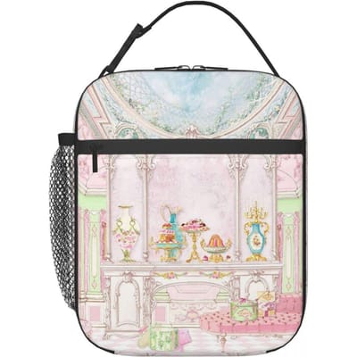 Franse Patisserie Marie Antoinette Geïsoleerde Lunchtas voor Vrouwen Kantoor Koeltas Thermische Voedseldoos Tote Lunchboxen Container One Size white
