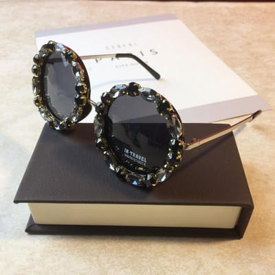 Diamant Kristal Rond Zonnebril Voor Dames Luxe Designer Bril Bril Vrouwelijk Grote Monturen Tinten Oog Glazen Vintage UV400 With pouch and cloth