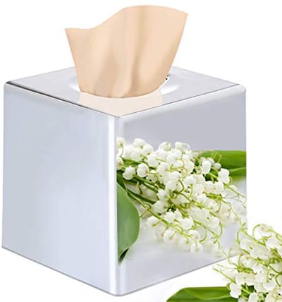Discoball Tissue Box Cover Cube Tissue Houder Vierkante Spiegel Tissue Dispenser Houder Badkamer Tissue Organizer Stand voor Thuiskantoor en Auto (Zilver)