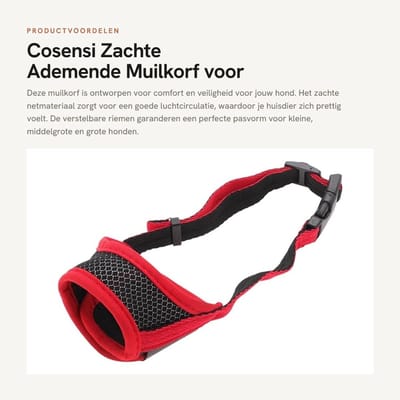 Dailygoods- Hondenmuilkorf XXL - Ademend - Verstelbare Riemen - Zacht Net - Comfortabel - Makkelijk te Reinigen - Hondentuig