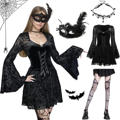Gothic avondjurk voor vampier kostuum, perfect voor carnaval en Halloween evenementen