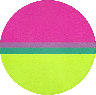 Badmat rond 70x70 cm - Antislip - Strepen - Modern - Kleurrijk - Badmatten voor badkamer - Badkamermat - Douchemat - Ronde badkamer mat