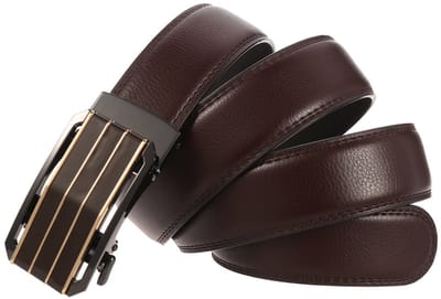 Plyesxale Heren riem leder bruin met gouden gesp
