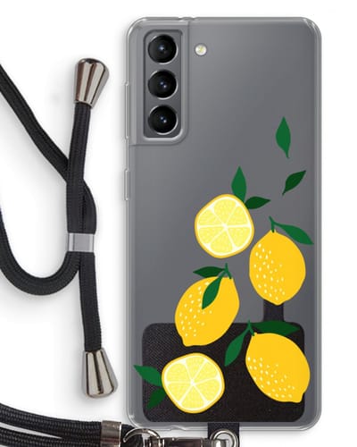 Case Company® - Hoesje met koord geschikt voor Samsung Galaxy S21 hoesje met Koord - You're my lemon - Telefoonhoesje met Zwart Koord - Bescherming aan alle Kanten en Over de Schermrand