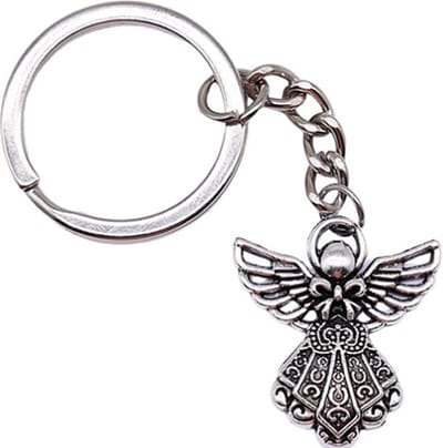Knaak Sleutelhanger Beschermengel - Zilverkleurig - Cadeautip - Engel Gift Hanger - 1 Stuk - Symbolisch