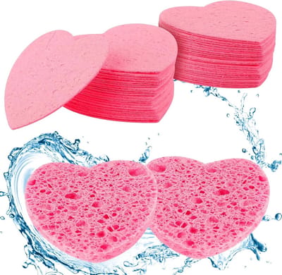 50 Stuks Gecomprimeerde Gezichtsponsjes voor Dagelijkse Reiniging, Natuurlijke Houtpulp, Exfoliërende Make-up Verwijdering en Gezichtsreiniging