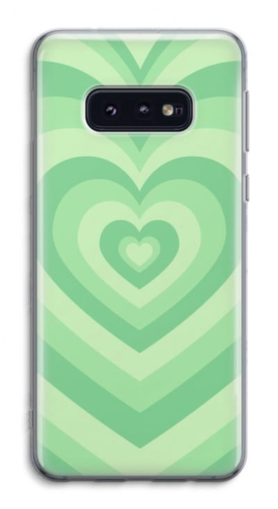 Case Company® - Hoesje geschikt voor Samsung Galaxy S10e hoesje - Hart Groen - Soft Cover Telefoonhoesje - Bescherming aan alle Kanten en Schermrand