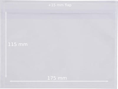 paklijstenvelop - 17.5 × 11.5 + 1.5 cm - 100 stuks - hoesje pakketzegel & paklijst