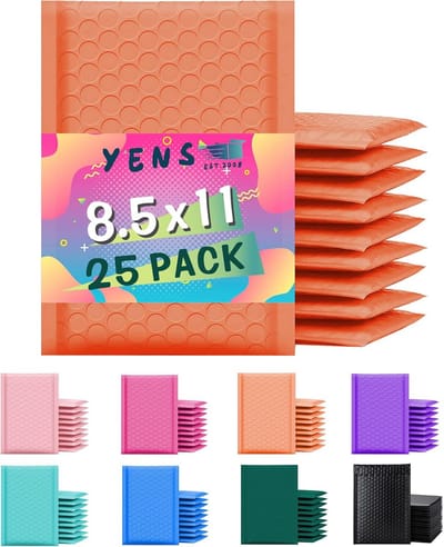 Waterdichte Zelfklevende Verzendzakken - #2 (8,5 x 11) Dempende Gewatteerde Enveloppen - 25 Stuks