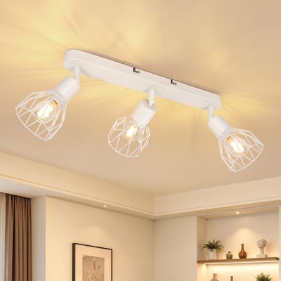Plafondspot 350° Draaibaar, 3-Lamps E14 Lamp, Wandspot voor Keuken Woonkamer Slaapkamer, Zonder Inclusieve Lamp