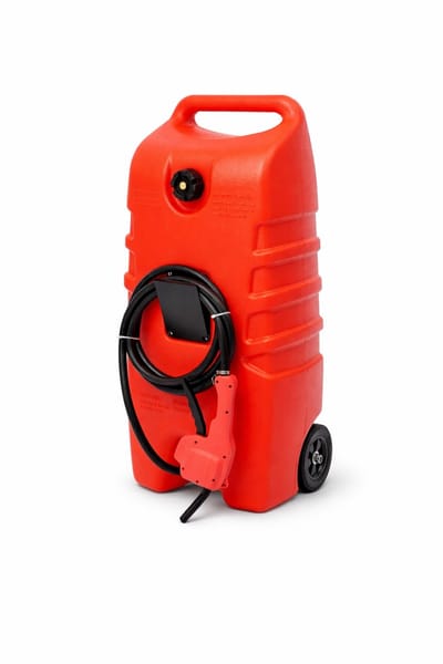 HOB Brandstoftank - Mobiele Brandstof Trolley - Jerrycan met pomp op wielen - 53 L - Jerrycan Verrijdbaar - Benzinetank - Jerry can