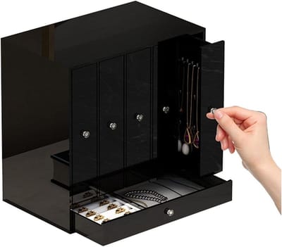 Storage Box Jewelry Box Jewelry Organizer Large Storage 6 Drawers Jewelry Storage Organize Jewelry Tidy Acrylic Material Organizer Necklace Earring Storage Jewelry Boxes
