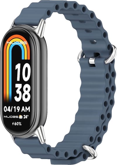 By Qubix - Ocean siliconen bandje - Blauw - Geschikt voor Xiaomi Smart Band 8 / 9 / 10