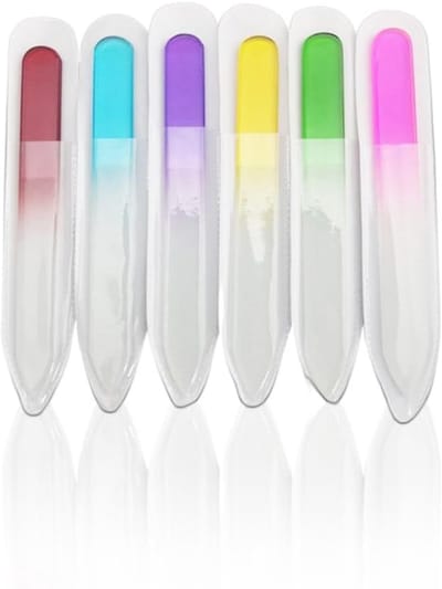 6x Professionele Nagelvijlen Set - Dubbelzijdig Glas & Flexibel voor Manicure en Pedicure
