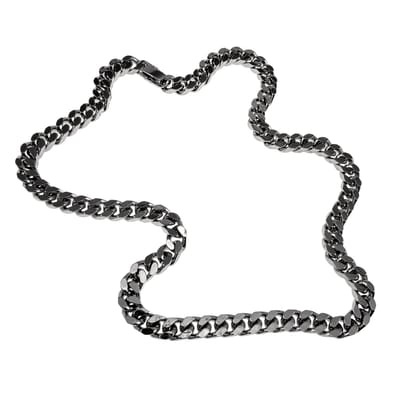 Unisex Gourmet-Schakelketting 45cm - Gepolijst Roestvrij Staal - Zilverkleurig - 6,5mm Breed
