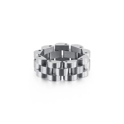 Schakel Ring | Ring Mannen | Presidente Ring | 8 mm | Staal | Zilverkleurig | Schakelring Mannen | Cadeau voor Man | Pin Remover | Cadeau voor Vrouw |