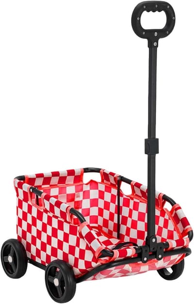 Hondenwandelwagen - Huisdierbuggy Draagbare Hondenkar - Reizen met Huisdier - Compact Opvouwbaar - 51 x 35 x 23 cm - Rood