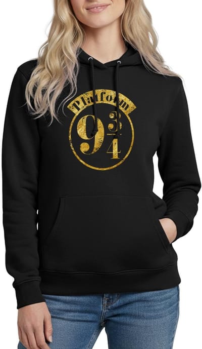 Harry Potter Perron 9 3/4 Faux Gouden Textuur Hoodie Dames