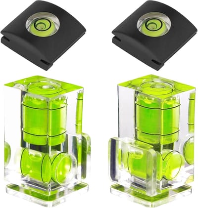 Set van 4 waterpassen voor DSLR-camera's - Geschikt voor Canon, Nikon en Olympus - 2-assig en 1-assig gebruik