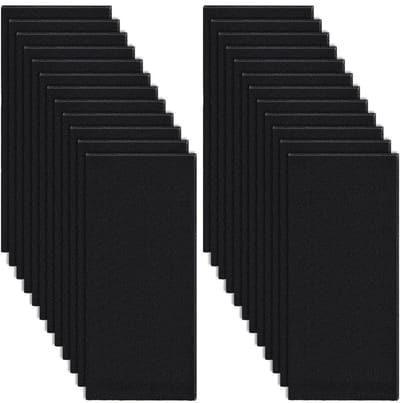 Dailygoods- Actieve Koolstoffilters 24 Stuks - Zwarte Koolvoorfilter - 25 x 10 cm - Voor Luchtreiniger/Afzuigkap/Auto - 3 mm Dik - Professioneel Gebruik - Luchtfilter