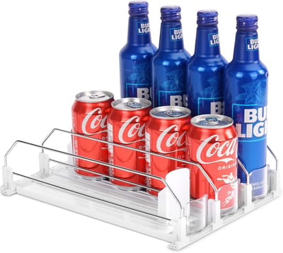 Famanu - Automatische blikjesdispenser voor koelkast – organizer voor 12 blikjes (330ml–500ml) – transparant