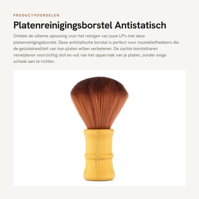Dailygoods- Platenreinigingsborstel Antistatisch - Professioneel - Soft Borstel - Snel en Effectief - Veroorzaakt Geen Schade - Hoogste Geluidskwaliteit - Platenborstel
