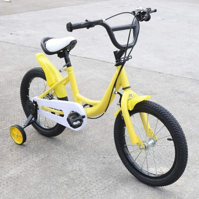 Kinderfiets - Loopfiets - Leren Fietsen - Dubbele remtechnologie - 16 inch - Geel