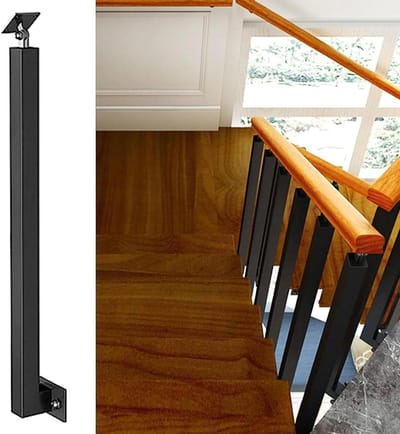 Trap Baluster Post - Spindel Railing - Veiligheid Verbeteren - Verstelbare Beugel - 85-100 cm - Zwart