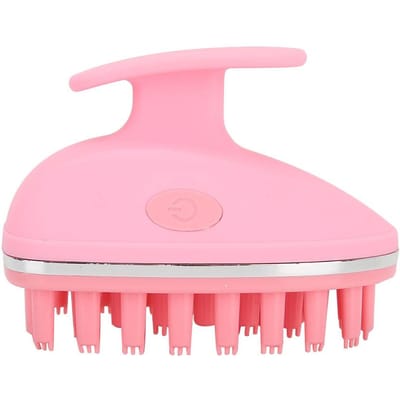 Elektrische Siliconen Shampoo Hoofdhuidborstel Haarmassagebad Douche Haarreinigingskam pink
