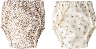 2 Stuks Wasbare Oefenbroekjes Bloemenprint – Waterproof Zindelijkheidstraining – 10-15 kg – (2 t/m 3 jaar) Ademend Katoen