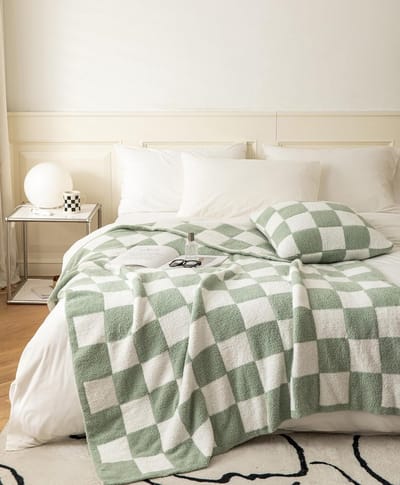 Extra Zachte Geruite Plaid van Microvezel voor Bank en Bed