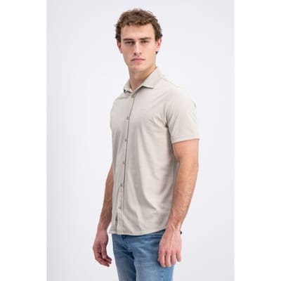 Gabbiano beige heren polo   Punt kraag   Regular fit   Knoopsluiting   Korte mouw Beige XL
