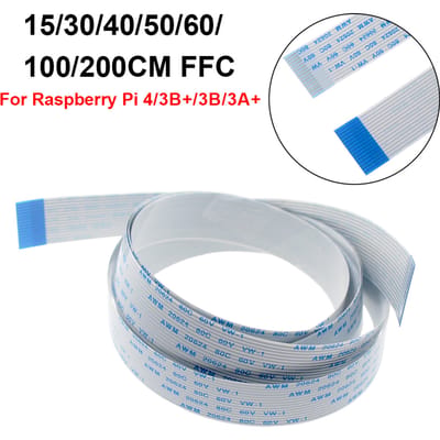 Raspberry Pi Camera Kabel 15 Pin Flexibele Platte Kabel 15 30 40 50 60 CM 1 M 2 M Lint Kabel Lijn voor RPI 4B 3B + 3B 3A + Camera