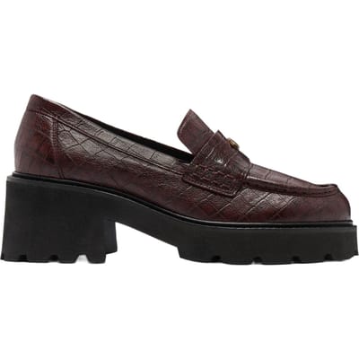 BA&SH Mocassin Croco Claymence Bordeaux Maat: 40 | Instappers Outlet | Dames | Bordeaux