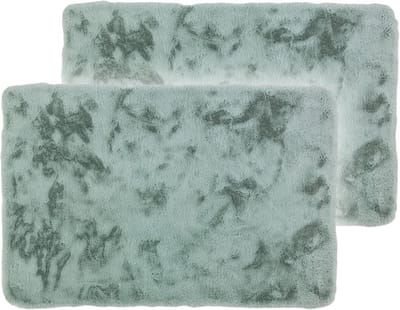 Schöner Wohnen Kollektion badkamerkleed 67x110 cm set van 2 - zeer zachte badmat mint - decoratieve badmat afwasbaar en antislip