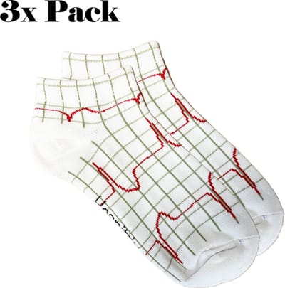 3 Pack Verpleegkundige Sokken Heartbeat - Zorg Zokken - Ziekenhuis - Verpleegkundige accessoires - Zuster Zokken - Verpleegkundige Cadeau