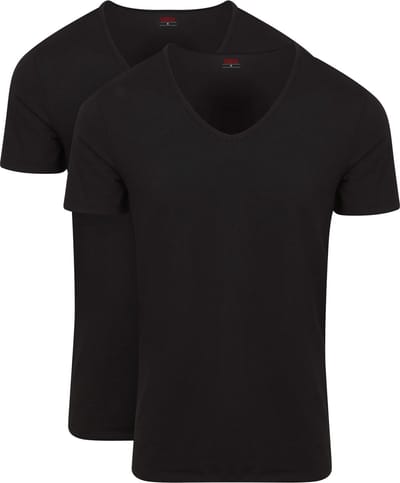 Levi's T-Shirt V-Hals Zwart 2-Pack - Maat M - Heren - Basic T-shirt