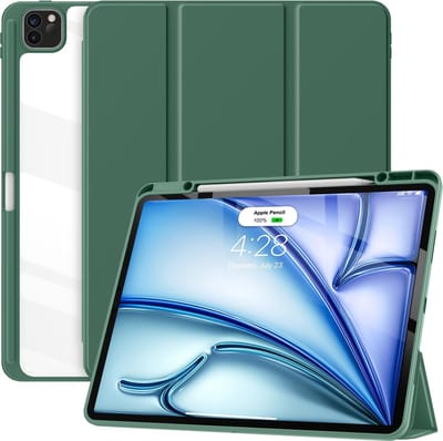 Solidenz Hoes - Geschikt voor iPad Air 13 inch (M4 / M3 / M2) - Case Met Autowake - Hoesje Met Pencil Houder - Groen
