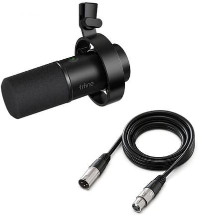FIFINE K688 - Met XLR Kabel - USB / XLR - Dynamische Microfoon - Streaming - Podcasting - Gaming - Geschikt voor PS4 / PS5 / PC - Zwart